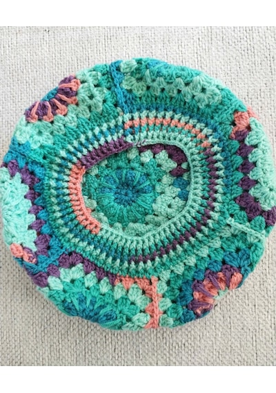 Kemzey Handmade El Yapımı Ressam Beresi , Kadın Ressam Bere, Renkli Kadın Bereleri Mor - Yeşil