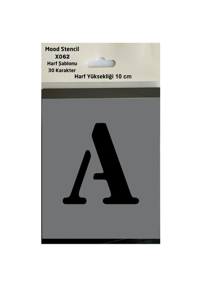 Stencil Harf Boyama Şablonu X062 Harf Yüksekliği 10 Cm