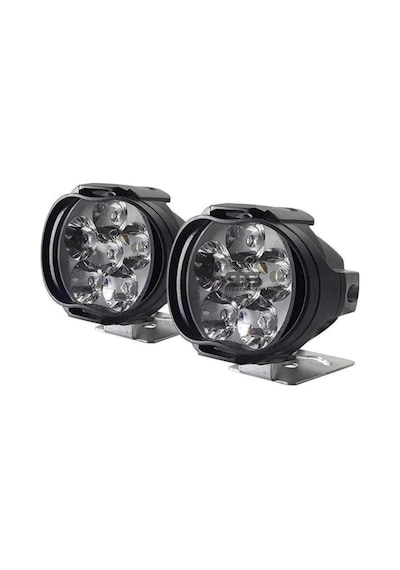 2 Adet 6 Ledli Motosiklet Scooter Uyumlu Led Sis Farı Çakar Ve Sabit Mod Açma Kapatma Tuşlu