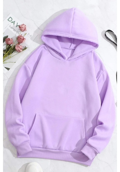 Uyguntarz Unisex Drawing Butterflies Sırt Baskılı Sweatshirt Lila