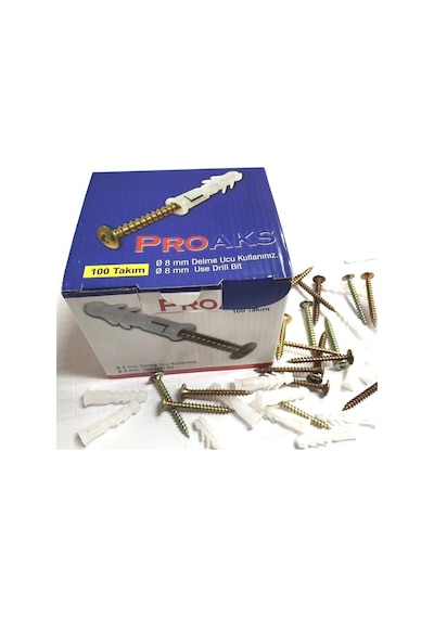Pul Başlı Vida + Pro Dübel Seti 100+100