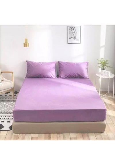 Ranforce Kumaştan Lila Renkli Tek Kişilik Çarşaf Takımı