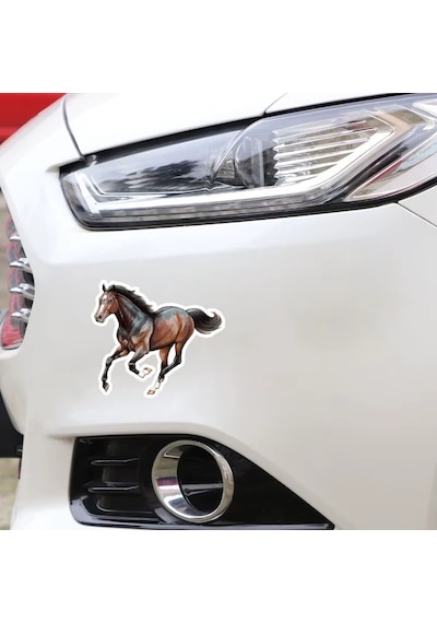 Koşan At Sticker Yapıştırması 2 Adet 14 Cm Ön Tampon İçin