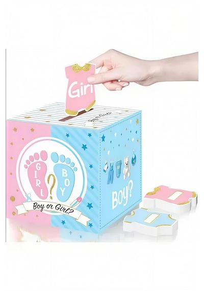 Cinsiyet Tahmin Kutusu Gender Reveal Parti Oyunu Eğlenceli Baby Shower Oyunu Tüm Yaşlar