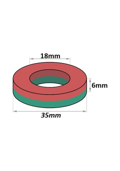 35Mm X D18Mm X 6Mm Ferrit Kömür Halka Mıknatıs N11.17209