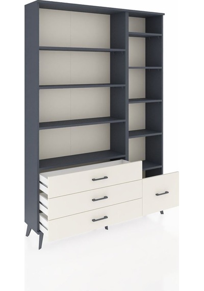 Arges Dolap 9 Raflı 4 Çekmeceli 132x30x195 Antrasit-antrasit/aytaşı Antrasıt/aytası Arges Dolap 9 Raflı 4 Çekmeceli 132x30x195 Antrasit-antrasit/aytaşı Antrasıt/aytası