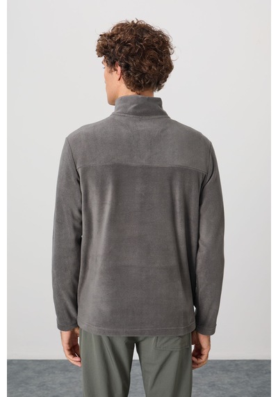 Air Jones Tommy Life River Koyu Gri Dik Yaka Erkek Polar Sweatshirt - 88310 Koyu Gri