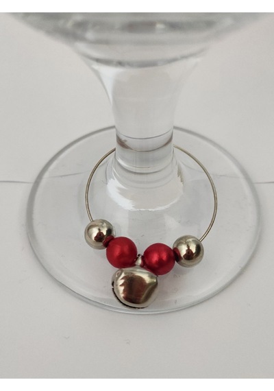 12 Adet Dekoratif Gümüş Mini Çanlı Yılbaşı Kadeh Süsü 3 Cm - Yılbaşı Kadeh Bileziği