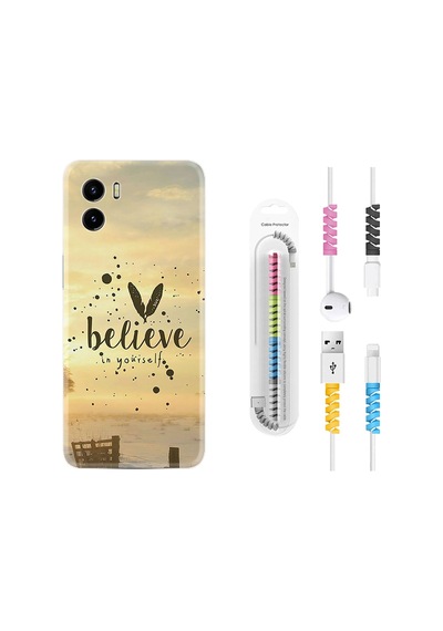 Vivo Y15S Kılıf Kablo Koruyuculu Belive In Yourself 1316
