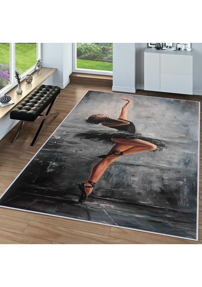Rovigo Home Dijital Baskı Yıkanabilir Kaymaz Taban Salon Halısı RVG1623 Çok Renkli
