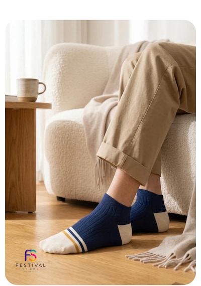 Festival Socks Erkek Patik Çorap 5'li Set Pamuklu Nefes Alan Esnek Günlük Sneaker Çorap 40-44 Çok Renkli