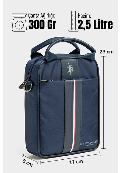 U.S. Polo Assn. U.s. Polo Assn. Lacivert Erkek Omuz Askılı Postacı Çantası Kumaş Çapraz El Çantası 26059