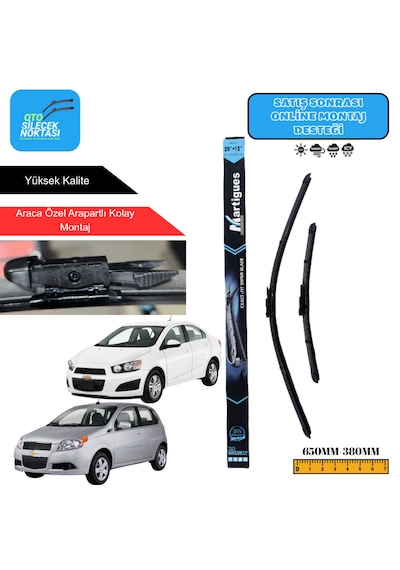 Chevrolet Aveo 2011 Araca Özel Uyumlu Ön Cam Silecek Takımı 650mm-350mm