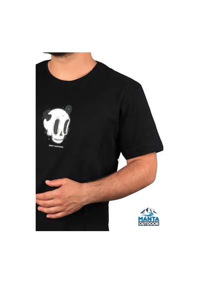 Manta Mnt 2307-1 Kuru Kafa Baskılı Erkek T-shirt-23622 Siyah