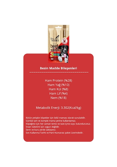 Dog Beef Stick 3 Adet 3x11gr. Biftekli, Çubuk, Köpek Ödül Maması