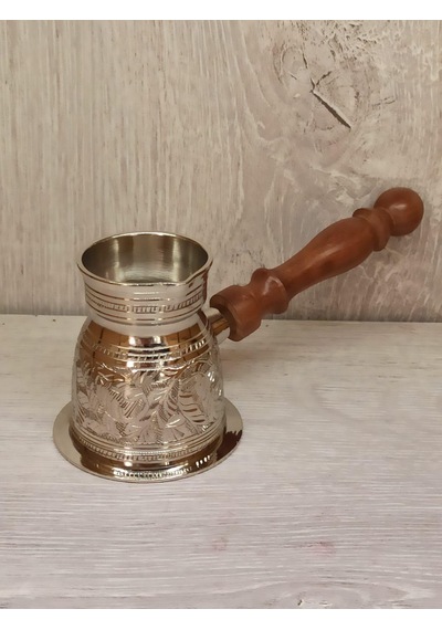 Pirinç Cezve Ağzı Dar 3.25 İnç Gümüş