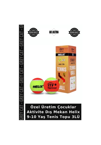 Özel Üretim Çocuklar Aktivite Dış Mekan Helix 9-10 Yaş Tenis Topu 3lü