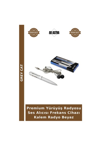 Premium Yürüyüş Radyosu Ses Alıcısı Frekans Cihazı Kalem Radyo Beyaz