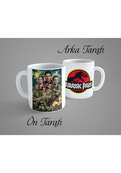 Jurassic Park 2 Porselen Kupa Bardak Beyaz
