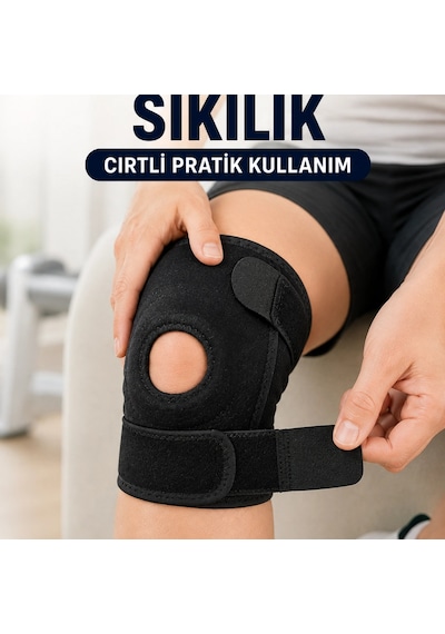 Açık Patella Dizlik Diz Kapağı Destekli Ayarlanabilir Cırtlı Sporcu Dizliği