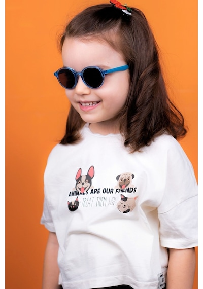 Yeni-unisex 12-36 Ay Polarize Ve Uv Korumalı Mavi Çocuk Güneş Gözlüğü Mavi