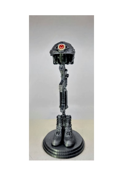 Falden Soldier Askeri Anıt Biblo Figür 20cm Gümüş