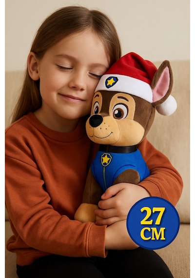 Paw Patrol Yılbaşı Serisi Chase 27 Cm Peluş Oyuncak Polis Köpek Çok Renkli