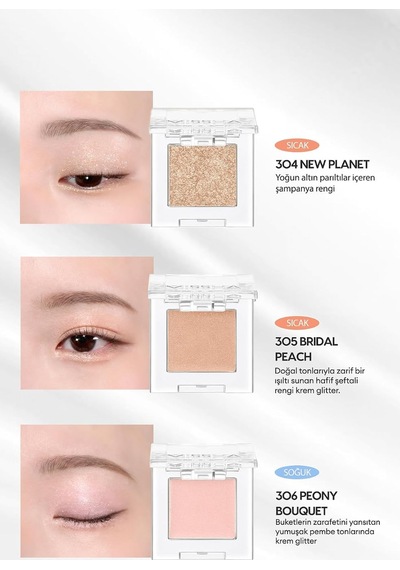Kalıcı, Topaklanma Yapmayan, Simli Tekli Far Modern Shadow Glitter 308 Twinverse 308 Twinverse Diğer