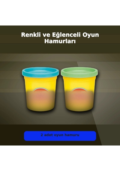 Yaratıcılığı Geliştiren 2'li Oyun Hamuru Seti - Rastgele Renklerle 1 Paket Çok Renkli