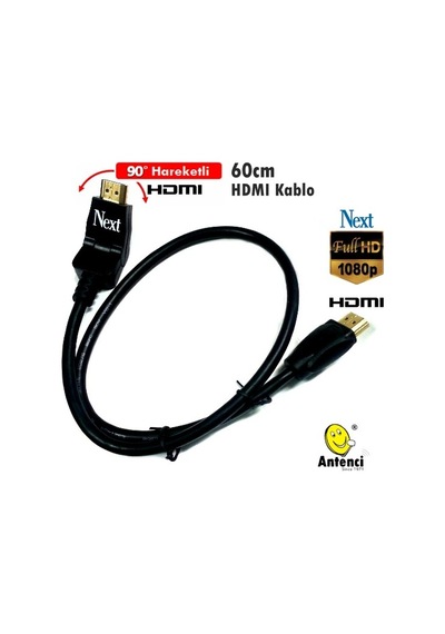 Next 60Cm Hdmi Kablo Hareketli Hdmi Fişli