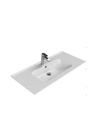Turkuaz Seramik Cerastyle Blue 100 x 47 CM Etajer Uyumlu Damlalıklı Lavabo