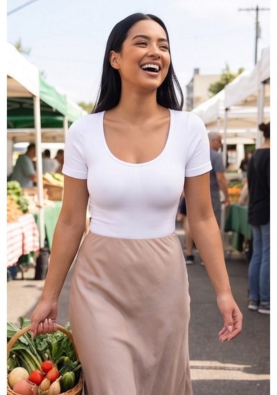 Mistirik Mortek Model Göbek Toparlayıcı Seamless Örme Kumaşlı Zıbın Kısa Kollu Body Alttan Çıtçıtlı Beyaz Renk