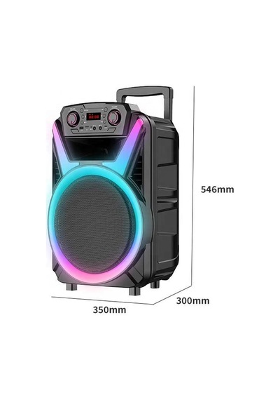 Çeşithane Gd-1202 12 İnç Profesyonel Bluetooth Hoparlör - Mikrofonlu, Rgb Işıklı, Taşınabilir Tekerl
