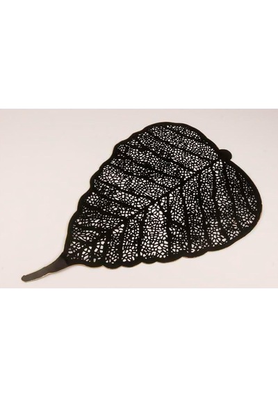 Dekoratif Metal Yaprak Duvar Süsü, 60x40 Cm, Siyah, Masa Üstü Kullanıma Uygun Diğer