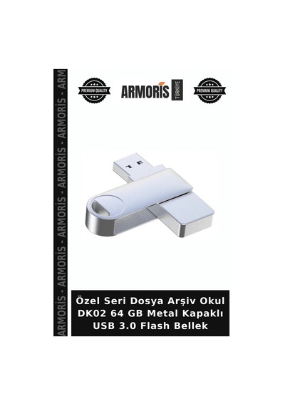 Özel Seri Dosya Arşiv Okul Dk02 64 Gb Metal Kapaklı Usb 3.0 Flash Bellek