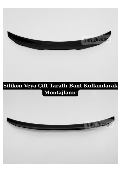 Bmw 4 Serisi Gran Coupe F36 Uyumlu Psm Stil Bagaj Spoileri - Parlak Siyah Piano Black Plastik Spoyler 2014-2020