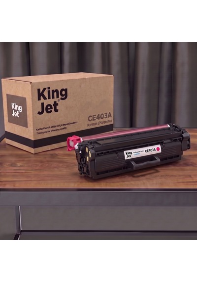 Kingjet Hp Uyumlu  Ce403a Kırmızı Standart Kapasiteli Tekli Çipli Uyumlu  Toner M551xh