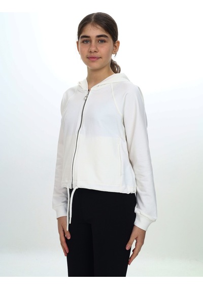 Toontoy Kız Çocuk Kapüşonlu Fermuarlı Reglan Kol Örme Hırka - Beli Ayarlanabilir Kordonlu & 2 İplik Ekru Toontoy Kız Çocuk Kapüşonlu Fermuarlı Reglan Kol Örme Hırka - Beli Ayarlanabilir Kordonlu & 2 İplik Ekru