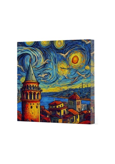 Van Gogh 5 Galata - Çizgisiz Yan Boyamalı Defter