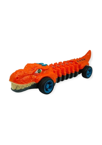 Timsah Araba - Otomatik Hareketli Sesli Işıklı 32 Cm - Koyu Turuncu Timsah Lisinya