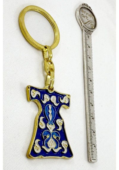 Lacivert Desenli Kaftan Metal Anahtarlık, Hediyelik Anahtarlık