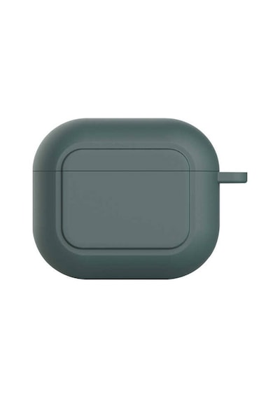 Ally Apple Uyumlu AirPods 3 için Kancalı Ultra İnce Silikon Kulaklık Kılıfı Yeşil