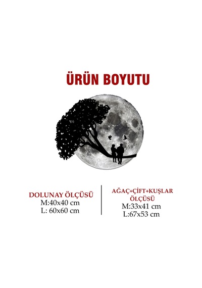 Kişiselleştirilebilir Led Işıklı Epoksi Cam Katmanlı Tablo Linda Sevgili Dolunay Gri - 737866210 Gri