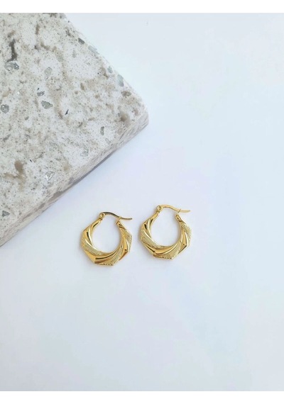 Çelik Gold Antique Kadın Küpe Sevgiliye Hediye