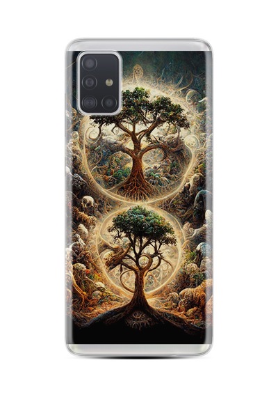Samsung Galaxy Uyumlu A51 Kılıf Boutique Baskılı Resimli İkili Ağaç Pcode -036