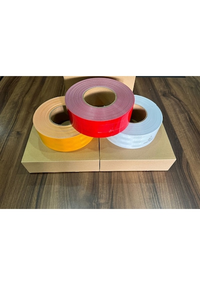 50 Metre 1.kalite Şerit Reflektör Sarı Tüvtürk Muayene Onaylı