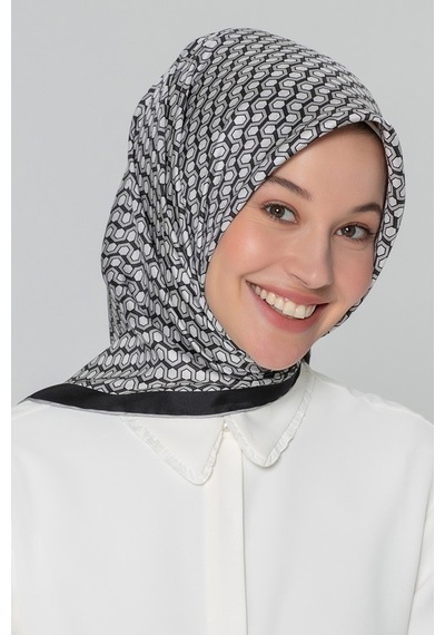 Armine İpek Eşarp 8401d Twill İpek -88 Füme Gri