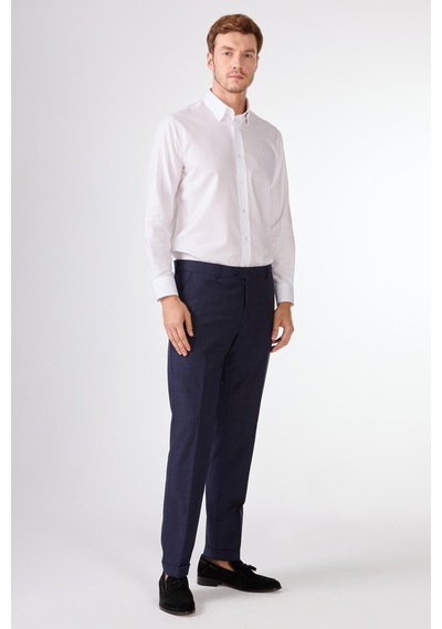 Dufy Erkek Regular Fit Sivri Yaka Lacivert Takım Elbise-18756