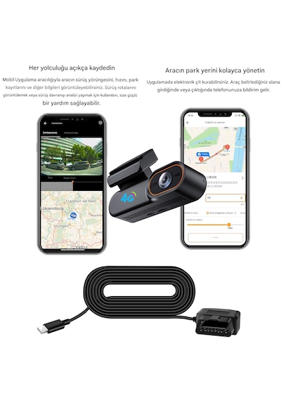 O-kam 2026 4g Araç Içi Kamera Ve Görüntülü Araç Takip Sistemi Google Maps 1080p Kamera Gps