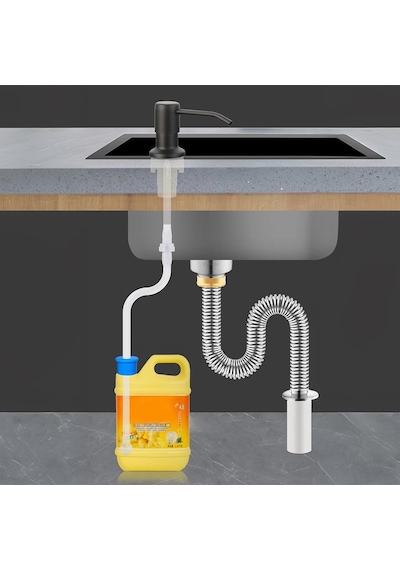 Paslanmaz Çelik Sıvı Sabunluk Pompası Lavabo Tezgah Altı Mutfak Lavaboları Banyo Tezgahları Metal